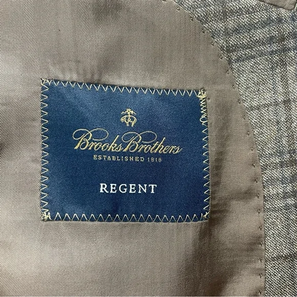 Brooks Brothers Regent E.Thomas Wool Cashmere Blend Brown Plaid Men’s Size 44L